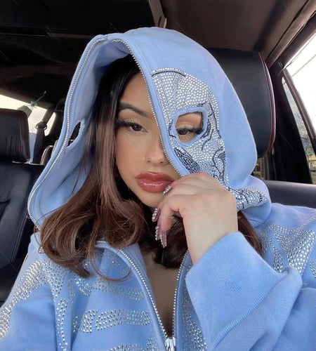 Skull Rhinestone Hoodie